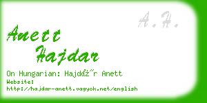 anett hajdar business card